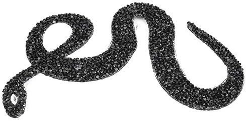 5pcs rhinestones mesh, 3,1 x 6,7in змија во форма на ригистони трим лента за мрежи за завиткување на додатоци за облека за облека
