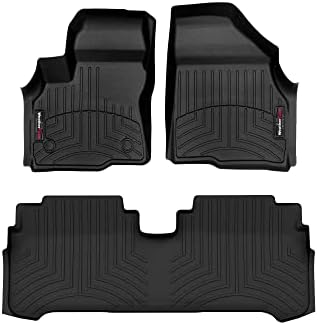 Weathertech Floorliner Custom Fit Mats Fold The Fore Fore for Chevrolet Bolt EUV - 1 -ви и 2 -ри ред, црна