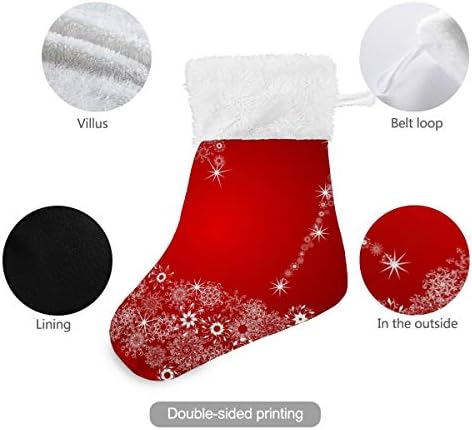 Алаза Божиќни чорапи Црвени Божиќни класични персонализирани мали декорации за порибување за семејни сезонски празници за забави