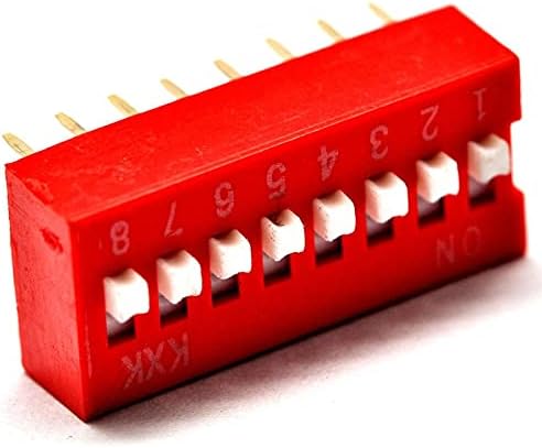 Склоп за натопување од 10 парчиња 8p 8pin рамен прекинувач за прекинувач за вклучување 2.54мм терен црвена