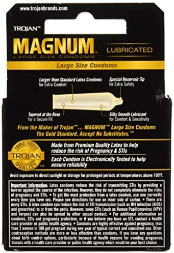 Тројански магнум кондоми голем подмачкуван латекс - 3 КТ, пакет од 4