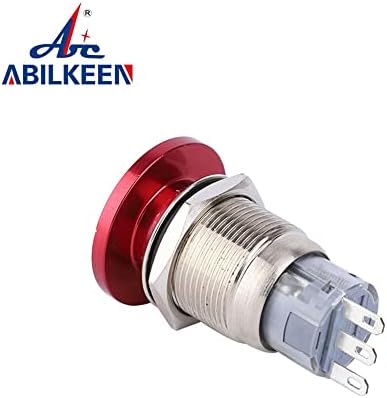 Abilkeen Zn -Al легура школка 1NO1NC 19mm Latching 3pins Водоотпорен прекинувач на копчето M Push за додатоци за електрични производи -