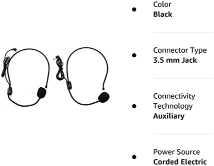 Сет од 2 микрофон на слушалки, флексибилен жичен бум за говорни засилувачи, наставници, звучници, тренери, презентации, сениори и многу повеќе,