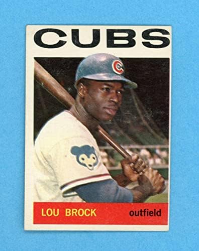1964 Топпс 29 Лу Брок Чикаго Бејзбол картичка EX+ - EX/MT O/C DC BK - Плочани безбол картички