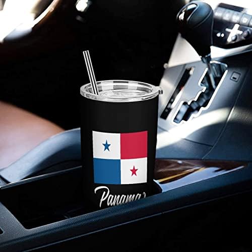 Панама знаме Не'рѓосувачки челик Тумблер изолирана вода шише со шише со чаша чаша за топли и ладни пијалоци