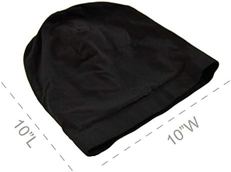 Home-X Black Satin-обложена Jerseyерси Beanie, капа за жени, симпатични гравчиња 10 ”l x 10” w