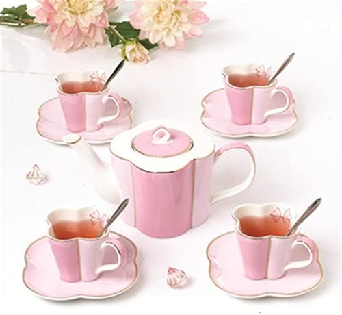 Xiulaiq розова зелена керамичка кафе и чајничка поставена кафе кригла свеж чајник сет