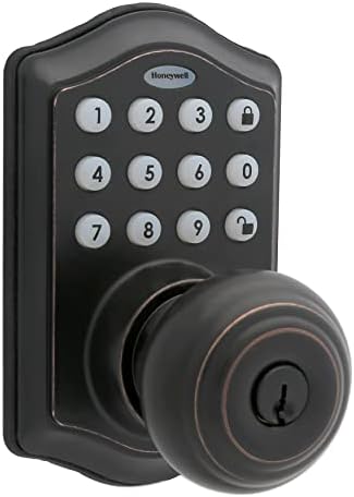 Honeywell Сефови &засилувач; Врата Брави-8732401 Електронски Влез Копчето Заклучување На Вратата, Масло Нанесуваат Бронза, 6,5 x 8,8 x