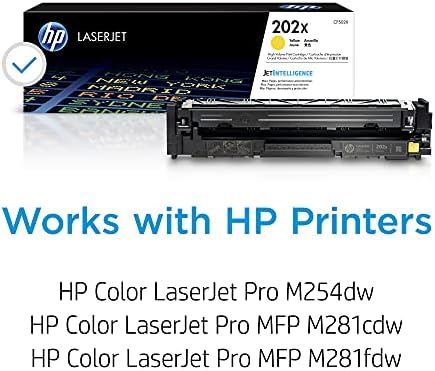 HP 202x Жолта Касета Со Тонер Со Висок принос | Работи Со HP Боја LaserJet Pro M254, Hp Боја LaserJet Pro MFP M281 Серија | CF502X