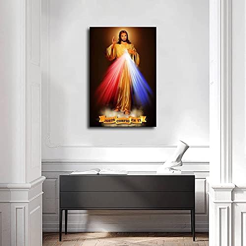 Божествена милост Слика - Исус слики за wallиден постер верувам во вас, печатење на света wallидна уметност Христова Господ Спасител