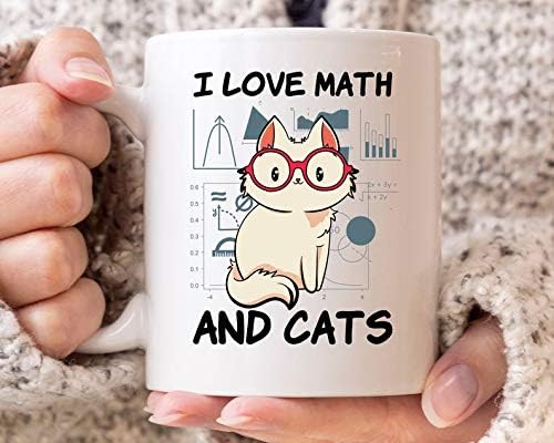 Сакам математика и мачки кригла смешна смешна мачка кафе чаша за математика наставник студент симпатична математичар идеја за математички нердс