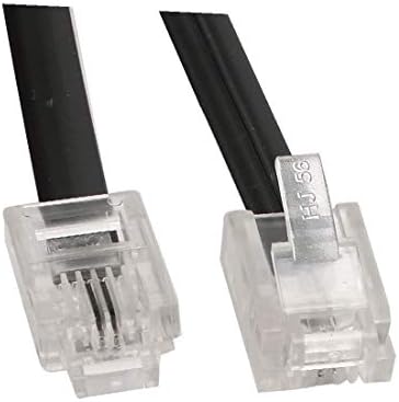 Нов LON0167 RJ11 6P2C прикажана телефонска телефонска линија Сигурен кабел за продолжување на ефикасноста 0,5m 1,6ft должина црна