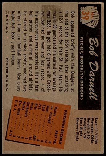 1955 Бауман # 39 Боб Дарнел Бруклин Доџерс ВГ Доџерс