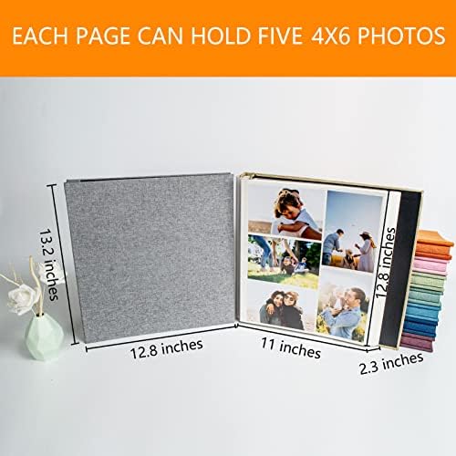 Фото албум самостојни страници за 4x6 5x7 8x10 Слики Слика за слики Магнетски фото албуми со лепливи страници Книги со метално пенкало за семејство за бебиња Свадба 13.2x12