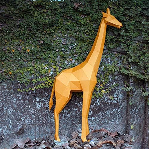 WLL-DP 3D Giraffe Paper Sculpture Пред-исечена хартија занаетчиска хартија играчка играчка геометриска DIY оригами загатки украси рачно