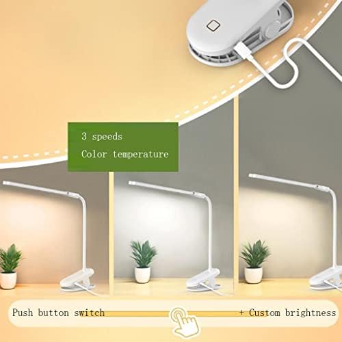 Stepless Dimmable LED LED двојна глава за ламба за преклопување на USB за полнење на порт -табели со ламби за задачи за домашна канцеларија