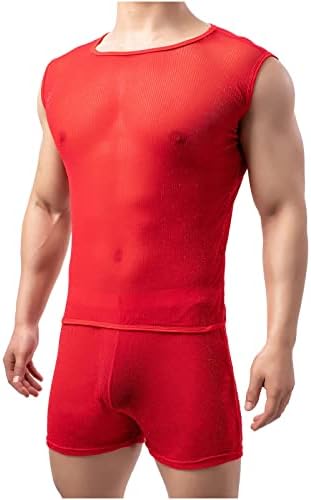 Машки мускулни кошули кошули без ракави за вежбање на теретана Врвен мускул Видете низ блуза цврста боја o вратот тенок вклопува летни врвови