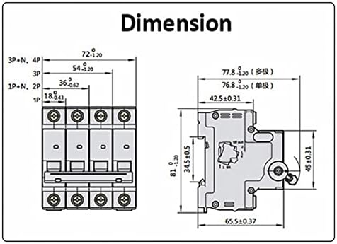Ganyuu 1/2/3/4 Пол DIN DIN Rail Mini Circuit Breaker домаќинството за дистрибуција на воздухот Механичка опрема моторна заштита на