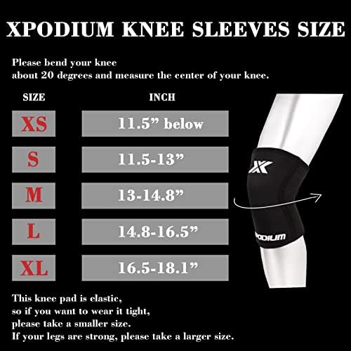 Xpodium Колен ракави 7мм, високи перформанси Поддршка за ракав на коленото на коленото за вкрстено тренирање, сквотови, кревање тегови и напојување ， обвивки за колена
