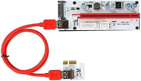 Конектори PCI -E Riser картичка USB 3.0 VER 008S графички картички Кабел 60см PCI Express 1x до 16x Extender PCIE адаптер за