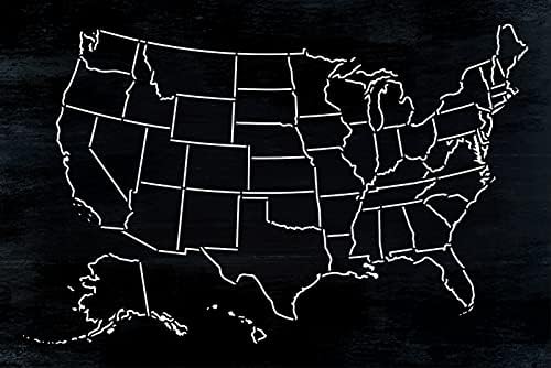 Преглед на американски држави Мапа Стенцил од Студиор12 - Изберете Големина - Направени САД - занаетчиска мапа за географија
