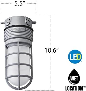 Литонија осветлување olvtcm m6 таванот за монтирање на таванот LED светло на пареата, 4000k, 15 вати, 600 лумени, 120 волти, сива, mvolt, сива