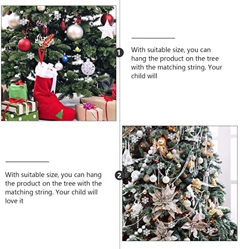 Valiclud 100 парчиња Божиќни снегулки приврзоци пластични украси Божиќни дрвја декори