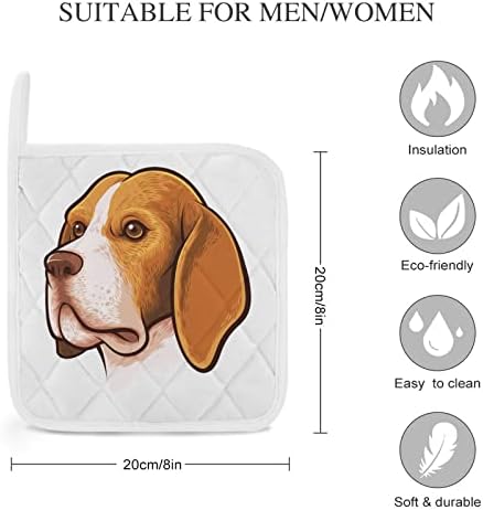 Beagle Dog Portreate Pots држачи за кујнски отпорни на топлина Полтидер во рерна топли влошки за печење за готвење