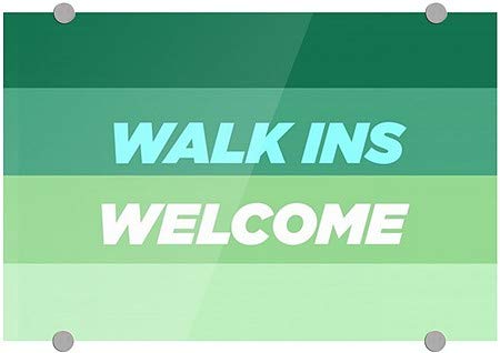 CGSignLab | „Walk Ins Добредојдовте -Модерн градиент“ Премиум акрилен знак | 18 x12