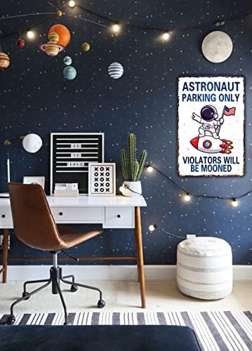 Астронаут Паркинг Само Знак Вселената Тематските Спална Соба Декор Простор Расадник Декор За Момчиња