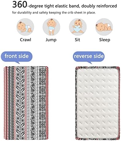Ацтеките со тематски опремени мини чаршафи, преносни мини креветчиња за креветчиња меки и затегнати вградени чаршафи за креветчиња за креветчиња