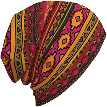Мексиканска народна уметност бохо печати мотиви се протегаат случајни плетени гравчиња капаче пролет и есен топли капи на отворено унисекс