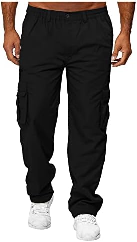 Карго панталони за мажи тенок вклопат обични работни панталони на отворено тактички панталони пешачки џогери панталони со мулти џебови