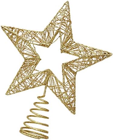 Кесјо Витлеем Ѕвезда Украс Метална Ѕвезда Осветли Божиќ Декор Елка Топпер Ѕвезда Топер 3д Шуплива Ѕвезда Дрво Топер Божиќни Украси