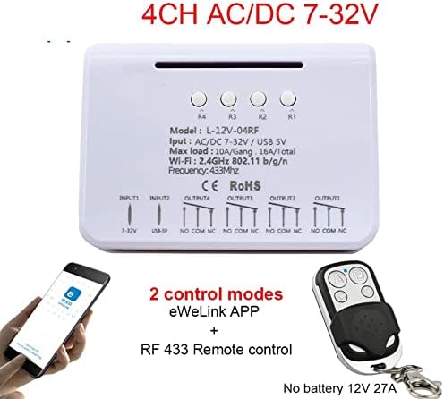 Безжичен прекинувач DEMCUP 2/4CH, WiFi модул, апликација, далечински управувач, DIY паметен дом, реле 4Gang, работа со
