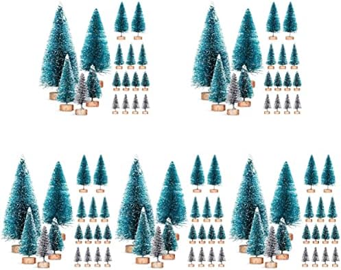 Декорација на Aboofan 140pcs DIY, дрво од шише со четки, Божиќни украси Дрво дрво Дизајн, изработка на минијатурни декори, празник