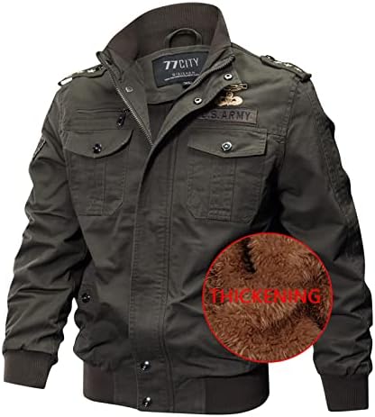 ADSSDQ Менс -бомбардерска јакна, одење со долг ракав зимски долг ветерник мажи модерна цврста боја дебела V вратот палта11