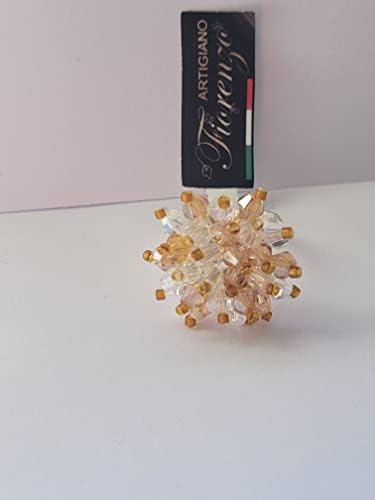 Артиџано Фиоренцо прстен жена мониста стакло кристал италија рачно изработени-Ванило видрио-Колезионе Есодо Сул Маре-Анело Стела