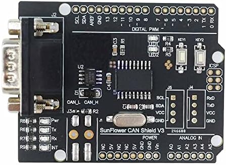 Rakstore MCP2515 Development Board Can-Bus Shield Expansion Board Sub-D конектор UART IIC SPI LED индикатор контролер