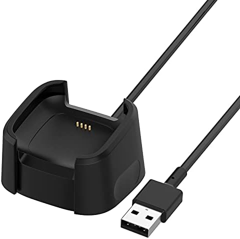 3.3FT USB полнач компатибилен со Fitbit Versa 2 Charger Poct Anti-Slip Замена на смарт часовник за полнење кабел за кабел за полнење