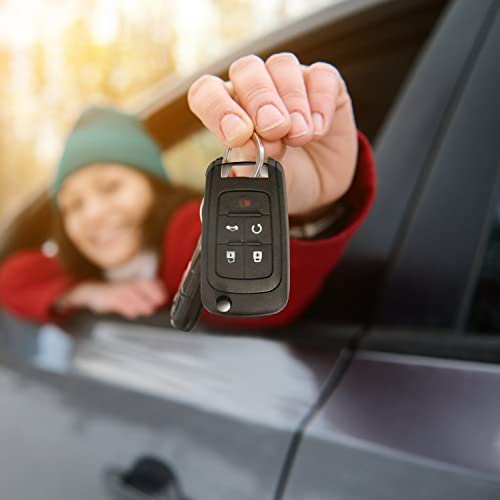 FOB на клуч за автомобили SenPinkboo со 5 копче без клуч за далечински управувач за далечински флип за замена за Chevy Cruze