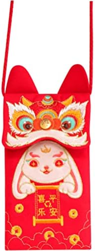 БЕСТОЈАРД Среќни Пликови За Пари 2023 Кинеска Година На Коверти За Зајаци Кинеска Чанта Со Вкрстено Тело Платнена Торбичка Со Плик Во Кинески