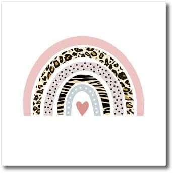 3Drose Leopard Print Boho Rainbow Pink Animal Comphat Clute. - Ironелезо на трансфери на топлина