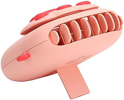 Вентилатор за розови мачки со шепа на мачки, USB преносен преносен врат виси електричен вентилатор иновативни деца присутни