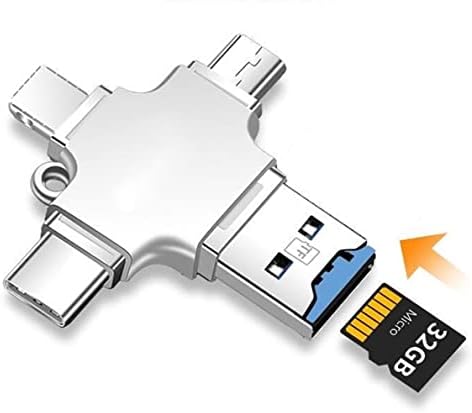 Читател на USB C SD картички, 4 во 1 мултифункционален читач на USB картички USB 3.0 читач на картички OTG адаптер компатибилен