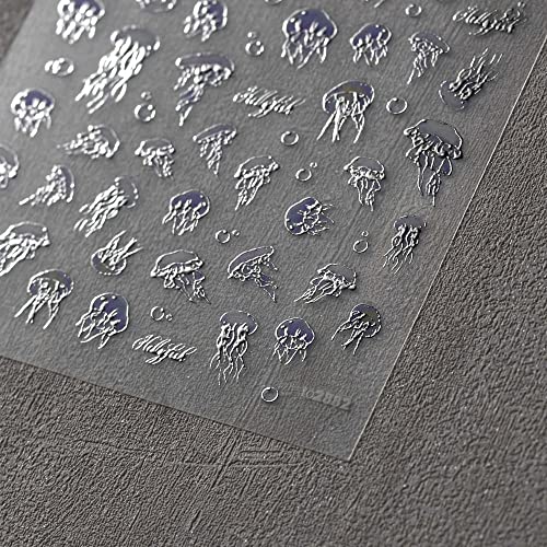Налепница за уметност за нокти ласерска медуза самолеплива за лепење на ноктите за нокти ДЕЦАЛНИЦИ СПИСИП СИТЕ СИТЕ ЗА ДИЗАЈН