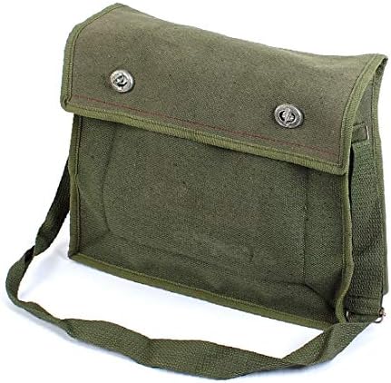 Х-гранче прилагодлив лента за рамо, свртете го заклучувањето двојни џебови Армијата зелена столар Електричарот Платно торба 27cm x 33cm
