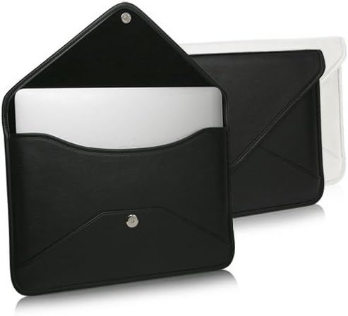 Boxwave Case Компатибилен со LG Gram 14 2-во-1-Елитна кожна торбичка за месинџер, синтетички кожен покритие на куќиште за куќиште дизајн за