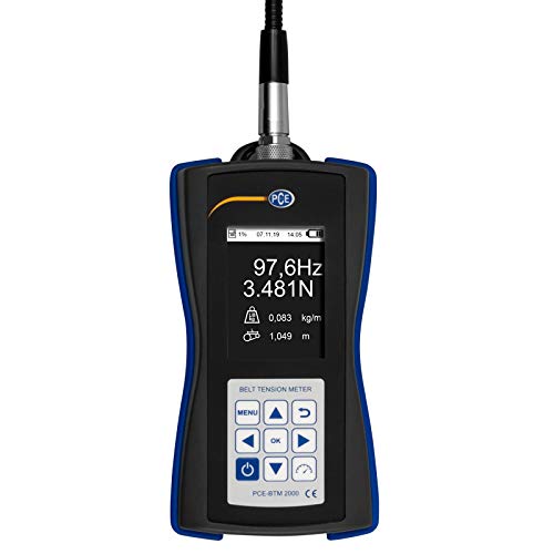 Мерач на фреквенција на ременот PCE-BTM 200 за брзо и точно мерење на напнатоста на ременот од PCE инструменти