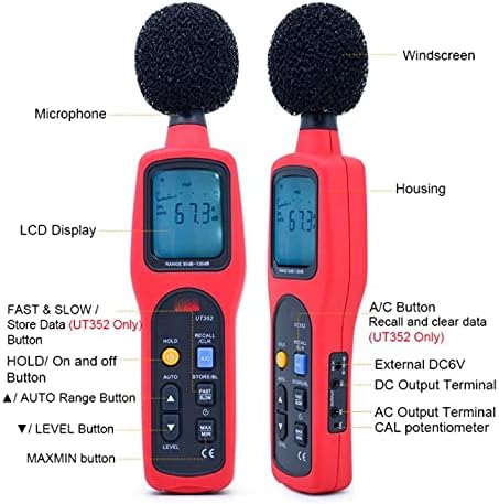 Мерач на ниво на звук на UXZDX Cujux Дигитален тестер за бучава 30-130dB децибела за мониторинг на фреквенцијата на фреквенцијата/стапката